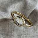 Women's Bangle Bracelet Watch, Oval Dial, Roman Numeral, Elegant Style