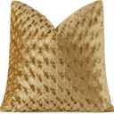 GIGIZAZA 20x20 Pillow Covers Set of 2, Gold Velvet Polka Dot Sofa Accent Throw Pillows Covers for Living Room Modern Cushion Pillows Covers (20" x 20" (Pack of 2))