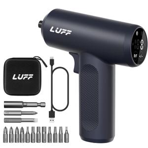 Electric Screwdriver Set, 4V Cordless Rechargeable Screwdriver with Digital Display 8 Settings, 5 N.m Torque, 2000 mAh Battery USB-C, Storage Bag, LED Light, 15 Bits for Furniture/Electrical Repairs