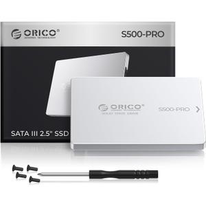 ORICO 2TB SATA SSD 2.5" Internal Solid State Drive, up to 550MB/s, 3D NAND SATA III SSD with Aluminum Shell, for Desktop Laptop PS4 NAS DIY External Drive - S500PRO