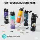 Swigina 64 oz Insulated Water Bottle with Silicone Boot (48hrs Cold/24hrs Hot) - DIY Stickers, Leakproof, BPA Free, Half Gallon [2-IN-1 LID]