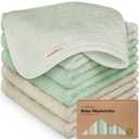 6-Pack Baby Washcloths - Soft Absorbent Viscose from Bamboo Wash Cloths for Babies, Kids, Toddlers, Infant, Newborn Bath Towels, Gentle on Sensitive Skin, 10x10 Reusable Face Towels (Hills)