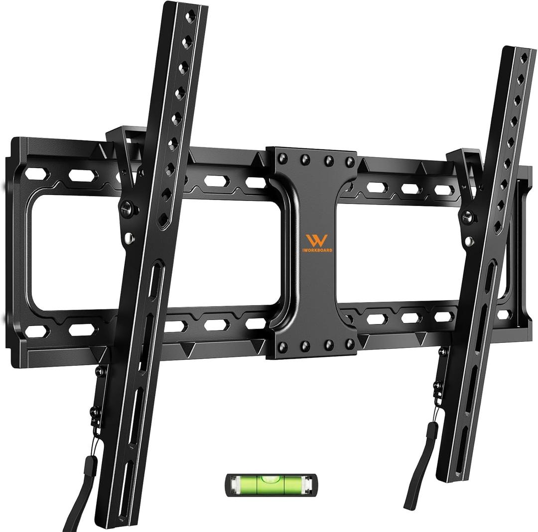 IWORKBOARD 55 65 75 85 inch Tilting TV Wall Mount for 32-90 '' TVs, Low Profile TV Mount Bracket, Safe Lock & Quick Release, Max VESA 600x400mm, 24 inch Studs,132 lbs, Fit Most 55+ 75+ 85+ 86 TVs