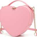 lola mae Heart Shape Crossbody Purse for Women  Cute Valentines Gift Handbag, Zip-Around Shoulder Bag for Teens (Pink-759)