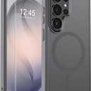 SUPFINE Magnetic for Samsung Galaxy S26 Ultra Case with Screen Protector, (Built-in Magnets) (Military Grade Drop Protection) Slim Translucent Shockproof Phone Case,Titanium Gray