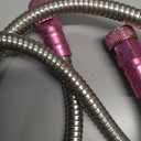 YANWOO 304 Stainless Steel 5 Feet Female to Female Garden Hose with Pink Male to Male Connector for Garden Hose Reel Cart (5ft)