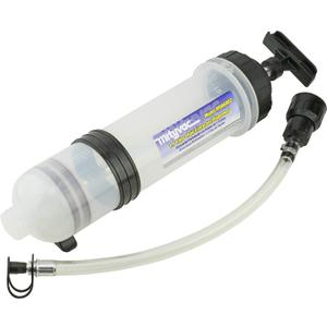 Mityvac MVA6852 1.5 Liter Fluid Evacuator Extractor and Dispensing Syringe, Twist-Valve, Dual-Seal Piston, MVA7218 Rubber ATF Adapter, for Master Cylinders, Transaxles, Power Steering and Coolant