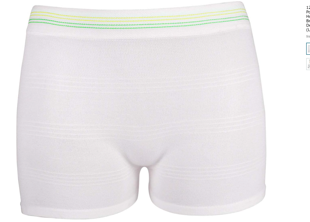 12 Pack Mesh Underwear Postpartum Must Have Hospital Provide Washable Breathable Undies for Delivery, Surgical,Traveling (L/XL(1339 in)) White