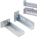 Face Frame Rear Mounting Brackets 2 Pairs for Drawer Slide Cabinet Drawer Guides Slides Rails Bracket for Face Frame Install, with Screws