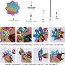 Hausse 10 Pack Reflective Pinwheels Wind Spinner, Extra Sparkly Rainbow Pinwheel with Stakes, Bird Repellent Blinder Devices Deterrent to Scare Birds Away from Yard Patio Farm Garden, Colorful