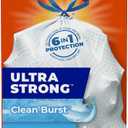 Hefty Ultra Strong 13 Gallon Trash Bags, Tall Kitchen Trash Bags 13 Gallon Size, Drawstring Closure, Continuous Odor Control, White, Clean Burst Scent, 40 Bags
