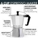 Primula Classic Stovetop Espresso and Coffee Maker, Moka Pot for Italian and Cuban Caf Brewing, Greca Coffee Maker, Cafeteras, 6 Espresso Cups, Silver