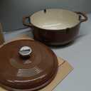 Lodge Essential Enamel Cast Iron Dutch Oven - Perfect for Bread Baking, Braising, Marinating & Slow Cooking - Features Moisture-Sealing Lid & Dual Handles - Kitchen Essentials - 6 Quarts - Burnt Sienna