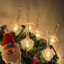 Christmas Bubble Lights Set, 11Ft Vintage Bubble Light String with 8 Clear Bubble Fluids with Silver Glitter Bulbs(1 Spare), UL Listed for Holiday Party House Christmas Celebrations Decor, Green Wire