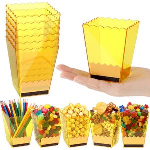 Mimorou 6 Pcs Teacher Gift Box Back to School Teacher Gift Container Thank You Pencil Notebook Composition Book Crayon Popcorn Candy Holders for First Day of School Party (Pencil Style)