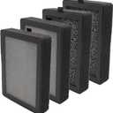 4 packs Replacement for levoit Purifier,suit for LV-H128,3-Stage Filtration System Activated Carbon Filter, Fit for PUURVSAS HM669A / ROVACS RV60, black