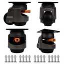 Leveling Casters Heavy Duty,4-Pack,Non-Scratch Nylon Wheels & Steel Ball Rollers, Adjustable Handle for Uneven Floors for Workbench,Equipment,Shelves,Industrial Casters,Total Capacity 2600Lbs80F