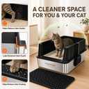 304 Stainless Steel Litter Box, XL Open Top with High Sides