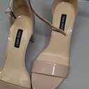 NINE WEST Women's Pruce Heeled Sandal, Natural Patent, 6