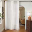 jinchan Green and White Striped Curtain for Bedroom 100 Inch Extra Wide Sliding Glass Door Room Divider Curtain 84 Inch Length Privacy Light Filtering Pinstripe Bedroom Window Treatment Drape 1 Panel