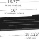Seachrome 18 inch Silhouette Slimline Folding Wall Mount Shower Bench Seat, Matte Black Seat with Matte Black Frame