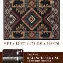 9x12 Western Cabin Area Rugs for Living Room
Washable Soft Low Pile Print Lodge Bear Rug, Non Slip Southwestern Rustic Rug for Bedroom