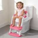 Potty Training Seat with Step Stool Ladder, Toddler Toilet Seat for Boys Girls, Adjustable 6 Heights Fits Round & Elongated Toilets, Anti-Slip Pads & Leak-Proof Guard