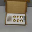 Goo-Ki Champagne Bronze Zinc Alloy Cabinet Knob (with Backplate) - Single Hole Center Affordable Luxury Cabinet Pull Hardware for Bedroom, Kitchen, 6 Pack 1.38"L x 1"W (Champagne Bronze) 