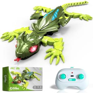 Wall Climbing Gecko Lizard, Kids Toys Remote Control Car, Rechargeable Wall Crawler Gecko Robot, Cool Prank Birthday Xmas for Grandkids Girls Kids Toys for Boys Ages 6 7 8 9 10