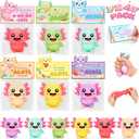 Jumlys Valentines Day Cards for Kids School, 24 Packs Axolotl Squeeze Toys, Valentine Day Party Favors for Boys Girls, Ideal Exchange Cards for Classroom