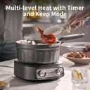 N73SNA Hot Pot Electric Nonstick, PFOA-Free Multi-Cooker 2.5 Quart Grill Steamer Set, Portable Hot Pot for Fried Rice, Oatmeal, Steak, Soup, Egg, Ramen with Power Adjustment