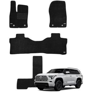 WENNEBIRD Superior Carpet Floor Mats for 2023-2025 Toyota Sequoia 7 Seats (Not for 8 Seats), 0.6-Inch Ultra-Thick, Noise-Reducing, All-Weather Waterproof Anti-Slip – 4-Pc Set