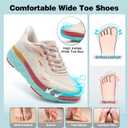 Women's Orthopedic Diabetic Wide Toe Box Running Shoes: Comfortable Arch Support Plantar Fasciitis Orthotic Sport Sneakers, Supportive Hammer Toes Casual Walking Shoes for Foot Heel and Pain Relief, Size 36