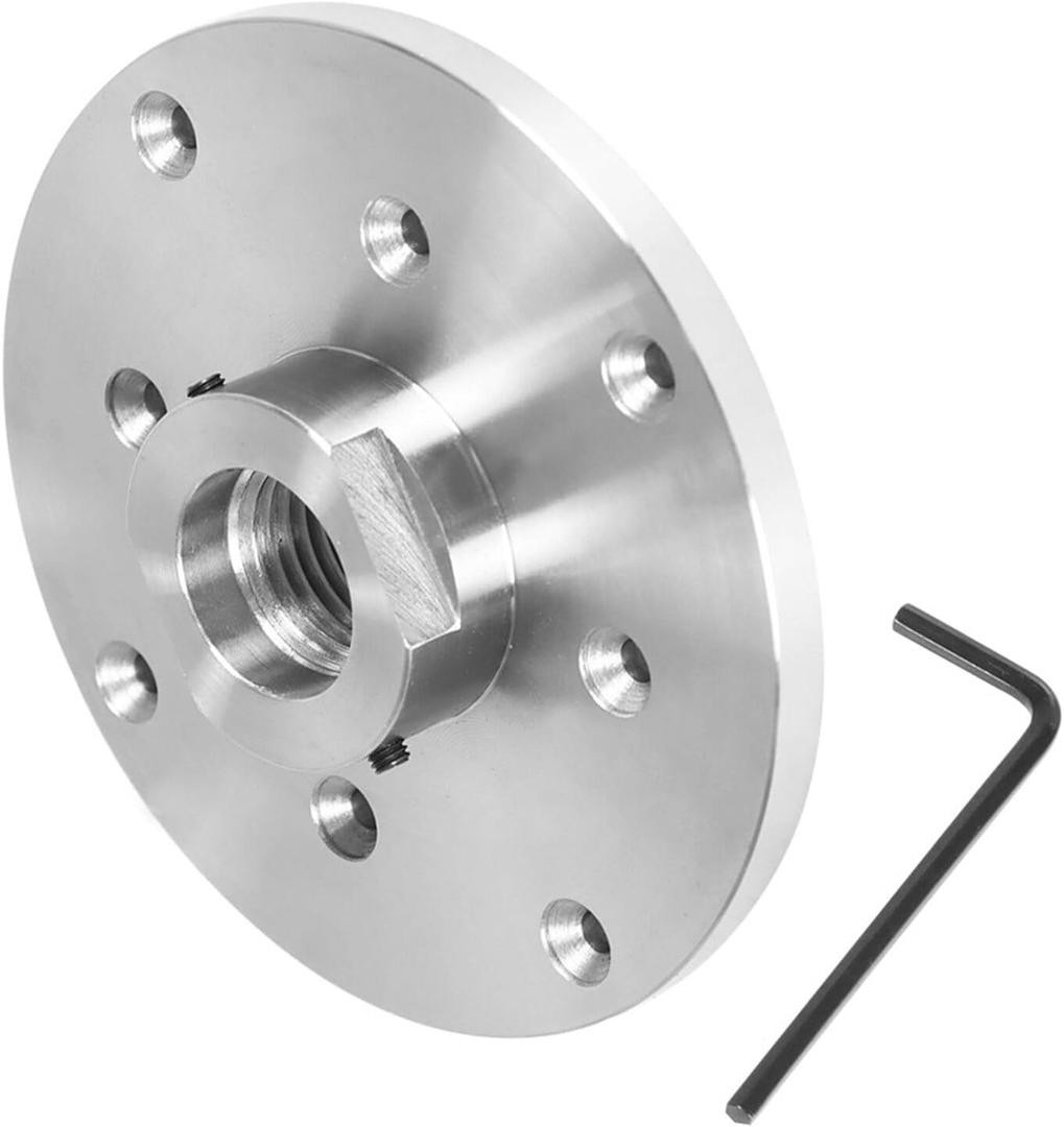 Findmall 6 Inch Steel Wood Lathe Face Plate 1-1/4 Inch x 8TPI Threaded with Locking Set Screw to Secure on Spindle for Wood Lathe Turning Reversing Lathes