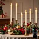 Battery Flameless CandlesSet of 6, Realistic Flickering LED Taper Candle Set,Remote & Timer, USB-Rechargeable, Ideal for Living Room, Bedroom & Holiday Dcor