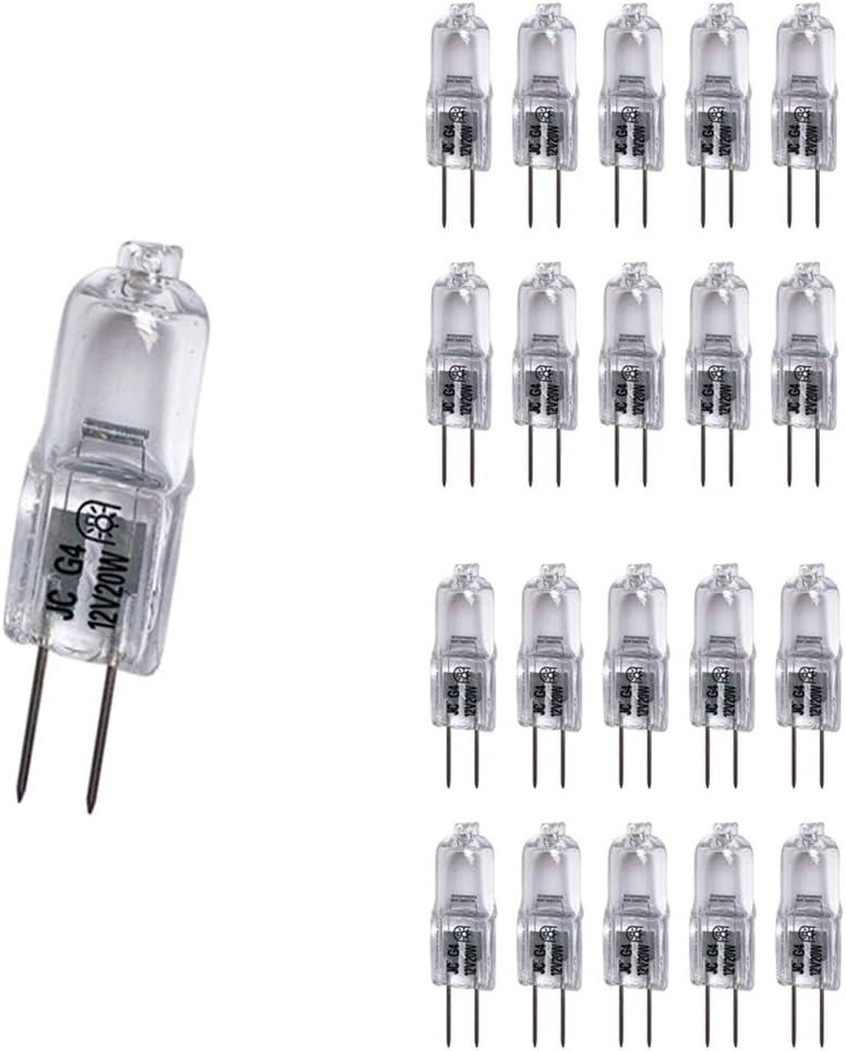 Vstar G4 12V 20W Halogen Bulb JC Type Bi-Pin Light,Clear, G4 Bi-pin Base, Halogen Light Bulb (20W 20Pack)