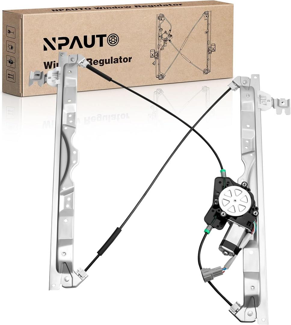 NPAUTO Front Left Driver Side Power Window Regulator with Motor Replacement for 04-15 Nissan Titan, Nissan Armada, Infiniti QX56, 2004 2005 2006 2007 2008 2009 2010 2011 2012 2013 2014 2015, 748-524