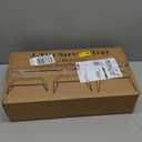 3 Tier Plastic Serving Tray for Party, 11.5" x 5.6" Platters for Serving Food, Microwave-Safe, White Reusable Trays with Black Metal Display Stand for Cupcakes, Dessert, Fruit, Cookie, Gold