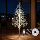 7FT Lighted Birch Chrismas Tree 1000 LED Warm White Lights with Twinkle LightsLED Artificial Tree Light for Indoor Outdoor Home and Christmas Holiday Decoration