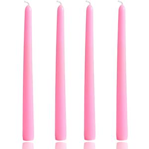 10 inch Pink Taper Candles-Set of 4 Tapered Candle, Tall Candlesticks,Home Dinner Candle, Party, Wedding, Halloween, Christmas Candles(9.9 inch, Pink)