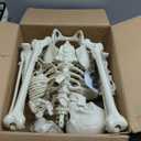 UMEELR 5.4FT Halloween Skeletons, Full Size Skeleton with Skeleton Dog, Plastic Life Size Human Skeletons for Halloween Graveyard Haunted House Party Decoration