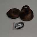 CJL HAIR 2PCs Small Cute Messy Bun Hair Piece for Thin Hair Women Mini Synthetic Curly Bun Scrunchies Updo Hairpieces Chocolate Multi