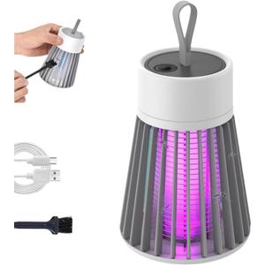 Zapfie Mosquito Zapper, New Portable Waterproof Camping Zapfie Mosquito Lamp with Handle, Over 20 Square Meters Large Range, USB Charing and Ultra-Quiet Operation for Outdoor, Indoor (Gray)