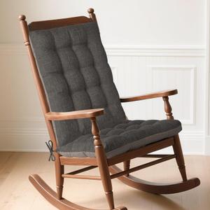Rocking Chair Cushion Indoor Extra Large Rocking Chair Pads High Back Non Slip Textured Seat and Back Cushion Set with Ties for Wooden Rocker 1 Pack 20x20 Inch Dark Grey
