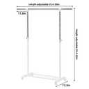 LiaMeE Adjustable Clothing Rack for Hanging Clothes, Heavy Duty Garment Rack with WheelsFree Standing Rolling Clothes Rack with Shelf & Grid, Easy Assembly Standard Rod, White & Chrome