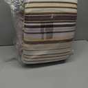 Chezmoi Collection Avery Striped Cotton Quilt Set Oversized King Size, 3-Piece Soft Pre-Washed 100% Cotton Quilt, Multi-Color Brown
