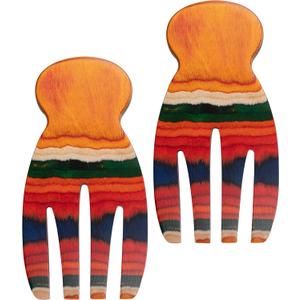 2 Pcs Salad Hands, Pakkawood Salad Tongs for Serving Salad Mixes, 7.25 Large Salad Servers Set, Kitchen Cooking Utensil, Serving Utensils for Tossing & Serving