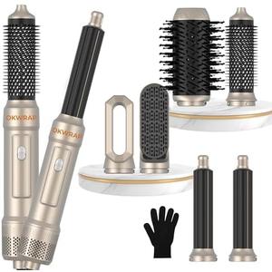 Blow Dryer Brush, 6 in 1 Auto Air Curling Iron Set 3 Temperature 1000W Powerful Negative Ionic Hair Dryer Brush Set with Thermal Brush