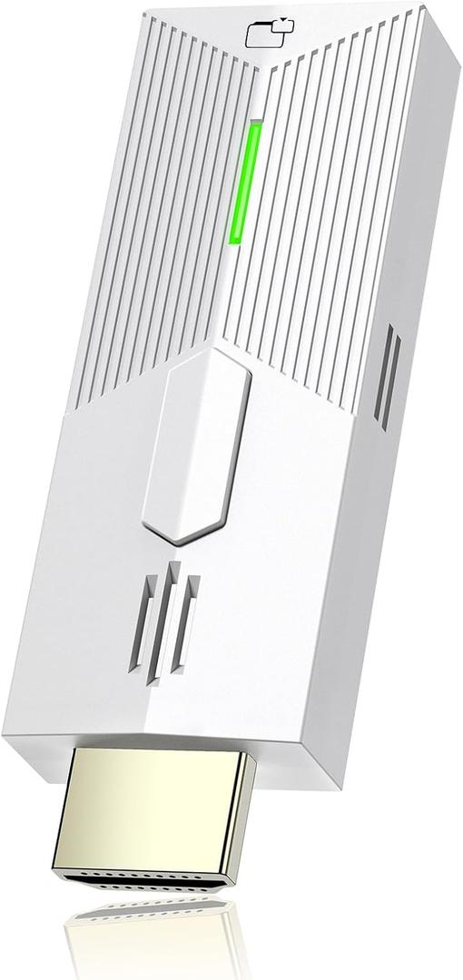 2026 Upgrade Wireless Display Dongle Adapter, Portable Transmitter 1080p HDMI Streaming, AirPlay/Miracast, 5GHz WiFi | Plug & Play for Smartphone/PC/TV/Projector (white)