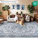 BLEUM CADE 8' x 10' Blue Boho WashableRugs for Living Room